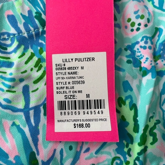 NWT Lilly Pulitzer Women’s UPF 50+ Karina Tunic in Surf Blue Soleil It On Me M - Picture 6 of 6
